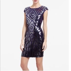 Purple and Silver Sequin Mini Dress